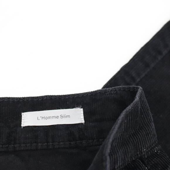 Frame pants Mens 31L31.5 L'Homme Slim corduroyl Mid Rise Stretch Noir Black - Picture 9 of 11